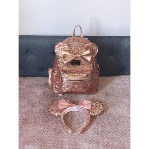 Disney Rose Gold Sequin Backpack